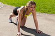 Beautiful young woman ready to run