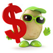 3d Potato with a US Dollar symbol