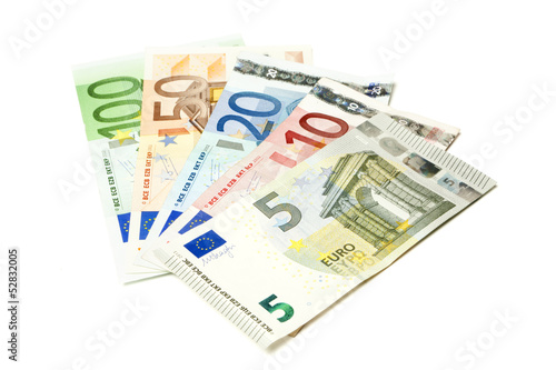 Photo: Euroscheine aufgefächert, isoliert Euroscheine aufgefächert, isoliert