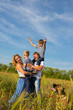 Family on the poppy meadow