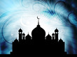 Artistic religious eid background with mosque.
