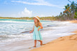 little girl at tropical beach