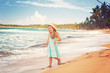 little girl at tropical beach