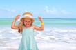 little girl at tropical beach