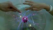 Hands at Plasma globe