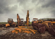 abandoned excavators