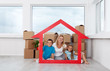 New home concept with woman and kids