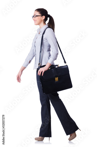 Photo: Young businesswoman isolated on white Young businesswoman isolated on white