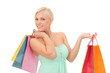 beautiful smiling woman with shopping bags