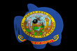 piggy rich bank in colors flag of american state of idaho   for