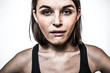 girl with unhappy expression