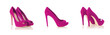 Set of woman shoes isolated on the white