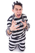 Funny convict isolated on the white