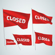 Closed - red vector flags