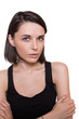girl with unhappy expression