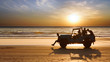 Photo: Silhouette of a car during Sunset. Silhouette of a car during Sunset.