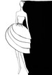short cocktail dress with a wide skirt in 80th years