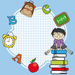 Education and school icon set. Space for text.