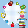 Education and school icon set. Space for text.