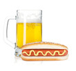 Beer mug and grilled sausages