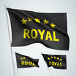 5 stars royal - black vector flags