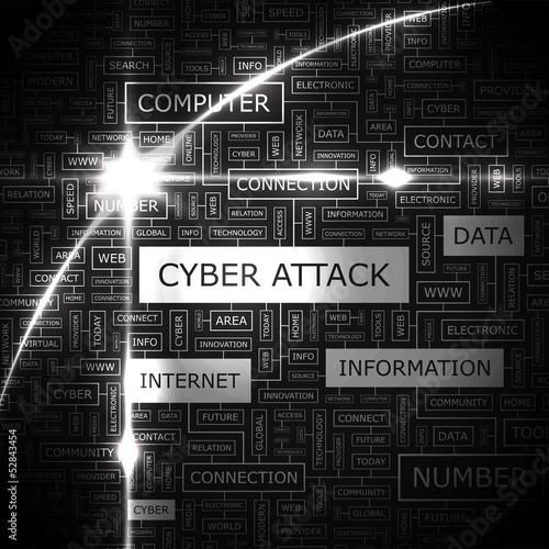Vector: CYBER ATTACK. Word cloud concept illustration. CYBER ATTACK. Word cloud concept illustration.