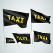 Taxi - black vector flags