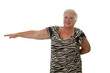 Foto: Freundliche Seniorin bei der Gymnastik Freundliche Seniorin bei der Gymnastik