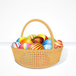 Illustration: Big Easter Basket with Eggs. Illustration Big Easter Basket with Eggs. Illustration