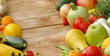 Raw fresh fruits and vegetables - vegan food