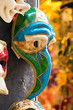 Colorful traditional venetian masks at souvenir shop. Venice. It