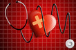 stethoscope with heart for electrocardiogram