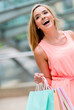 Happy shopping woman