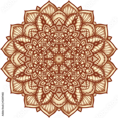 Illustration: Ornate flowers henna colors vector mandala Ornate flowers henna colors vector mandala