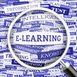 E-LEARNING. Word cloud concept illustration.  
