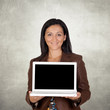 Brunette businesswoman with a laptop