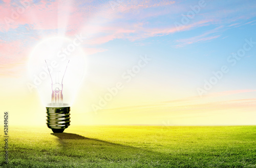 Photo: Light bulb and nature Light bulb and nature