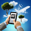 Close-up of hands holding tablet pc