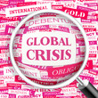 GLOBAL CRISIS. Word cloud concept illustration.  