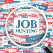 JOB HUNTING. Word cloud concept illustration.  