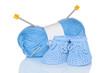Baby boy knitted booties