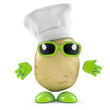 3d Potato man cooks a great meal