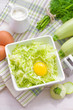 Grated zucchini with egg