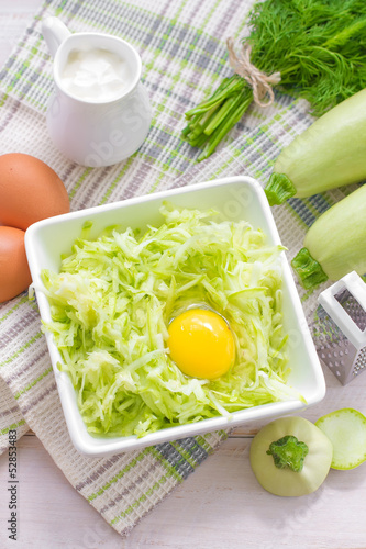 Photo: Grated zucchini with egg Grated zucchini with egg