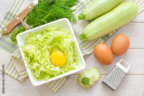 Photo: Grated zucchini with egg Grated zucchini with egg