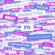 PR. Word cloud concept illustration.  