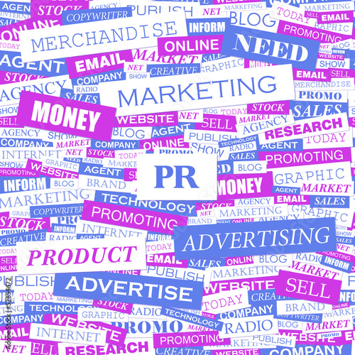 Vector: PR. Word cloud concept illustration. PR. Word cloud concept illustration.