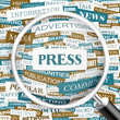 PRESS. Word cloud concept illustration.  