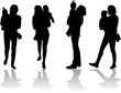 Vektor: Family silhouettes Family silhouettes