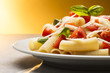 Photo: Macaroni with tomatoes parmesan and basil Macaroni with tomatoes parmesan and basil